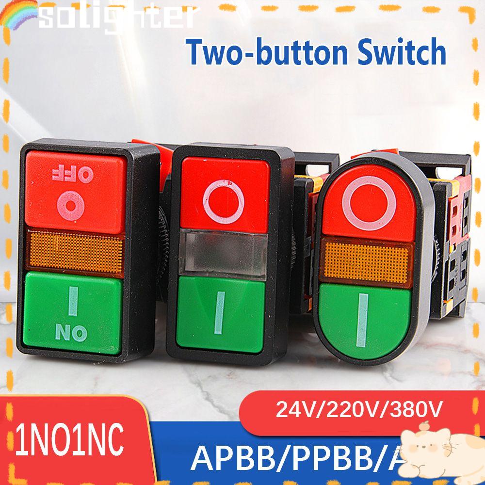 As-22 SOLIGHTER Tombol Tekan ON / OFF 1NO 1NC 24V / 220V / 380V