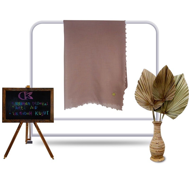 Hijab Voal Superfine Waterproof Laser Cut - MILK CHOCO