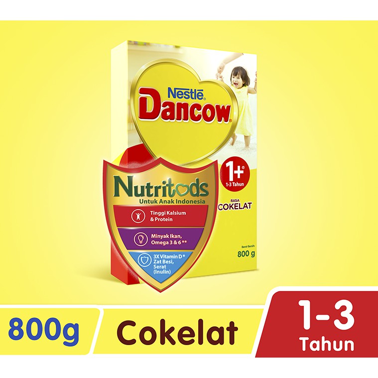 NESTLE Dancow 1+ Nutritods Rasa Coklat Susu Pertumbuhan Anak 1 - 3 Tahun 800 gr