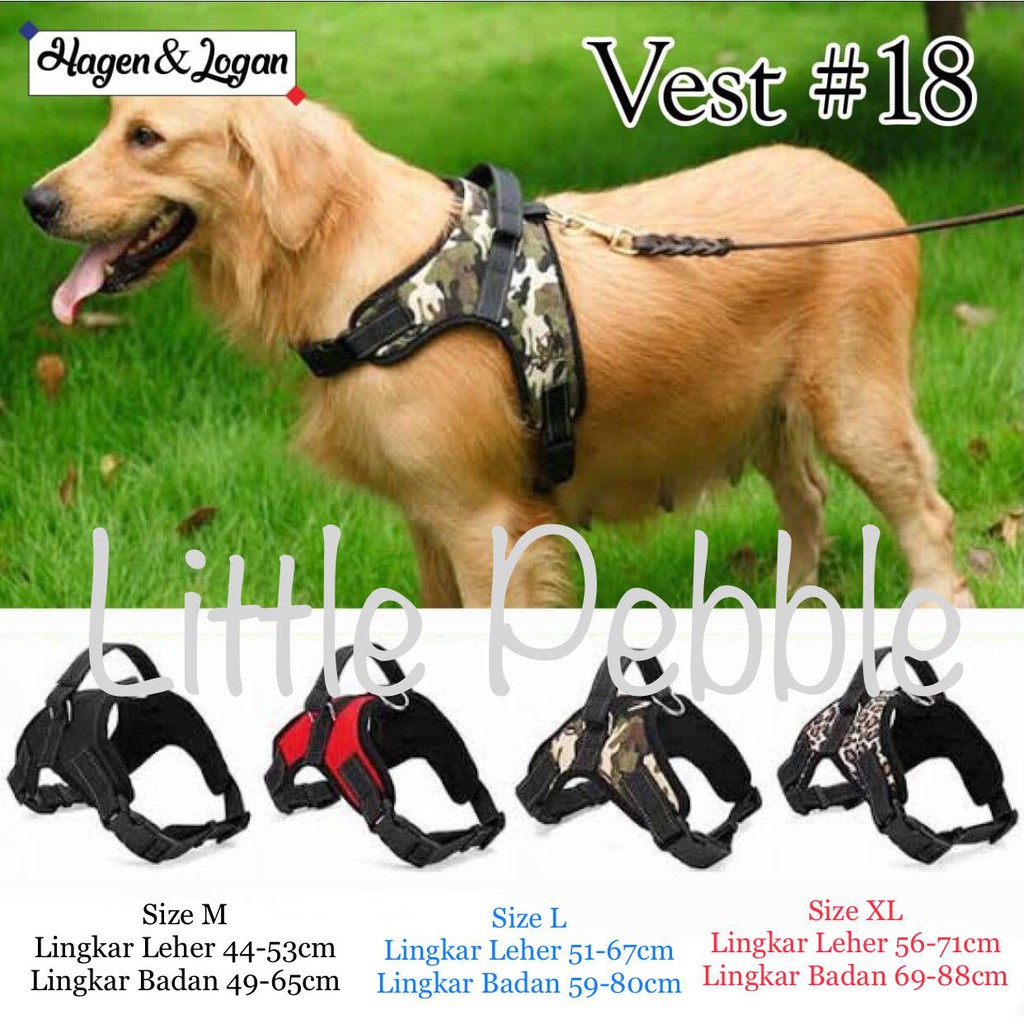 VEST ONLY-harness vest anjing Size S M L XL