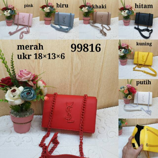 Tas selempang import Y-S-L wanita uk 18 x 13 x 6 / tas import wanita sling bag