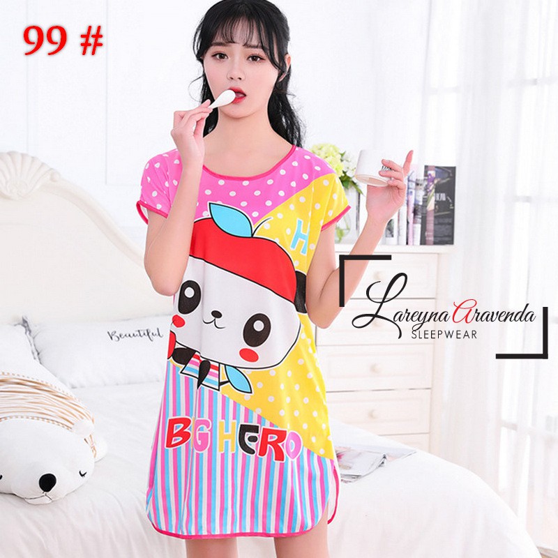 [BISA PILIH] Daster Spandek Spandex Korea Model Terkini Motif Banyak Bagian 1 DS001