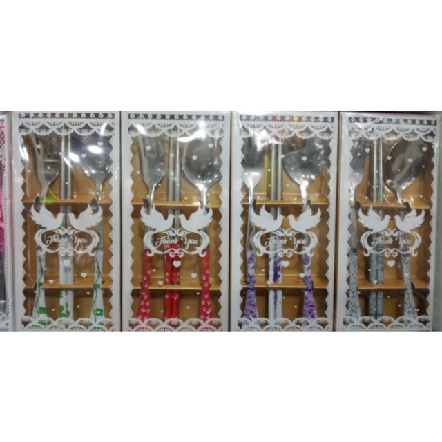 Souvenir Sendok Garpu Sumpit Stainless Packing Mika Box