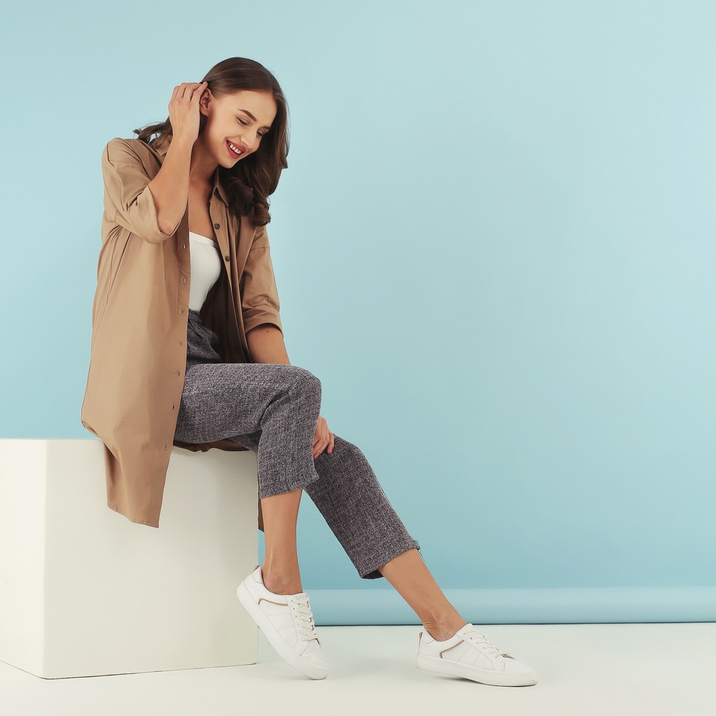 WFH Clothing Cotton Plumeria Dress Khaki - Dress Wanita Casual-2