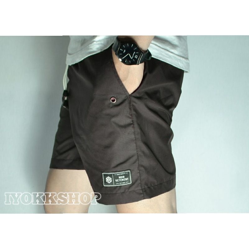 ORIGINAL NOIR VETEMENTS COKLAT TUA Celana Santai Celana Pantai Celana Futsal Celana Jogging Celana Boxer Celana Olahraga Celana kolor Celana Pendek Pria Celana Pendek Wanita IYOKKSHOP
