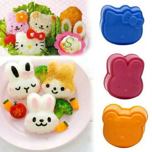 [DEASHOP] CETAKAN NASI BENTO 1 SET ISI 3 PCS / BENTO RICE MOLD 3 PCS KARAKTER