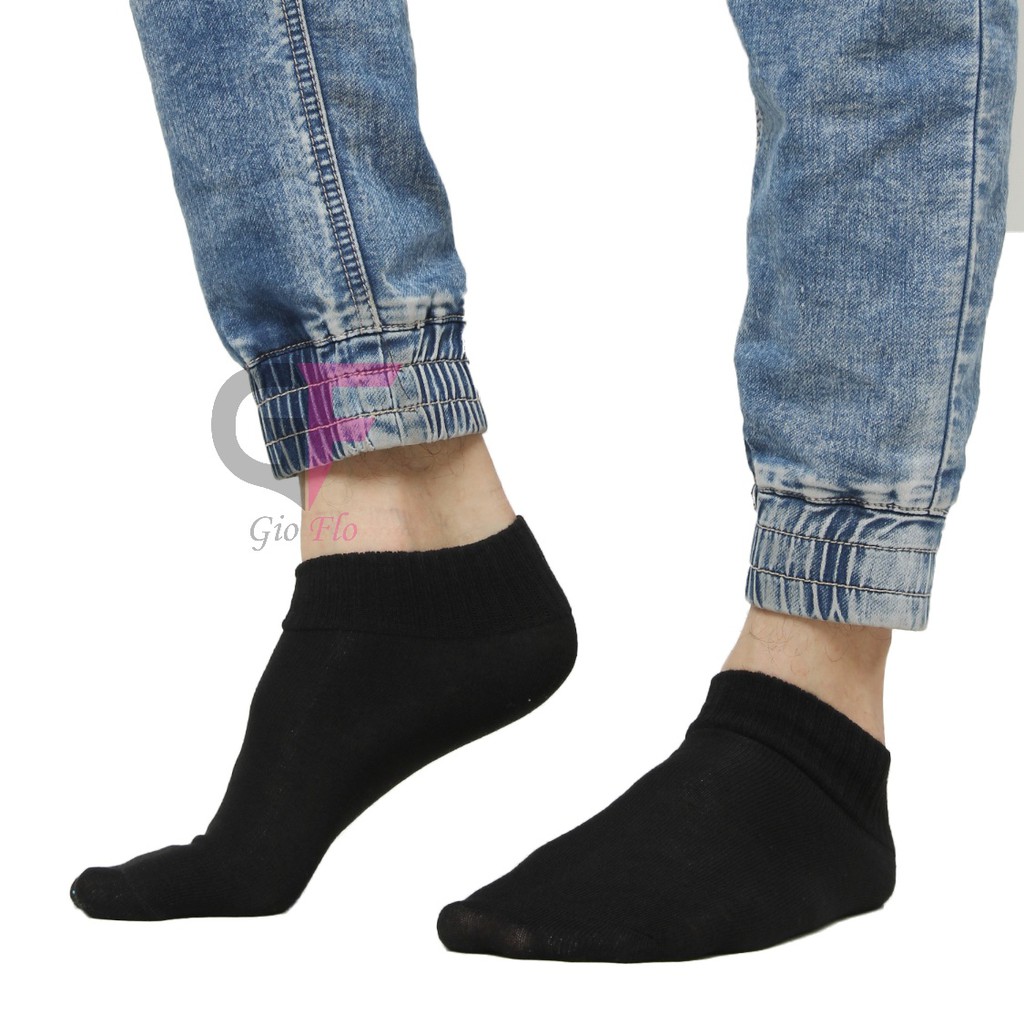 GIOFLO Kaos Kaki Pendek Polos Unisex Hitam / SOC 152