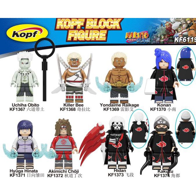 Nikmati Kf6119 Naruto Obito Raikage Konan Hinata Choji Lego Minifigure Brick - Kf1367 Bagus