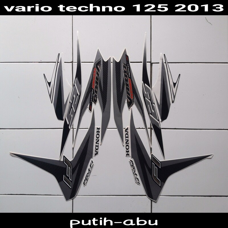 sticker motor vario techno 125 fi 2013 putih hitam