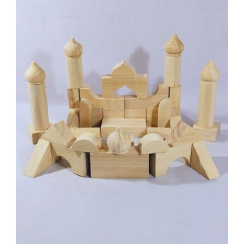 balok masjid natural/balok kayu/mainan balok