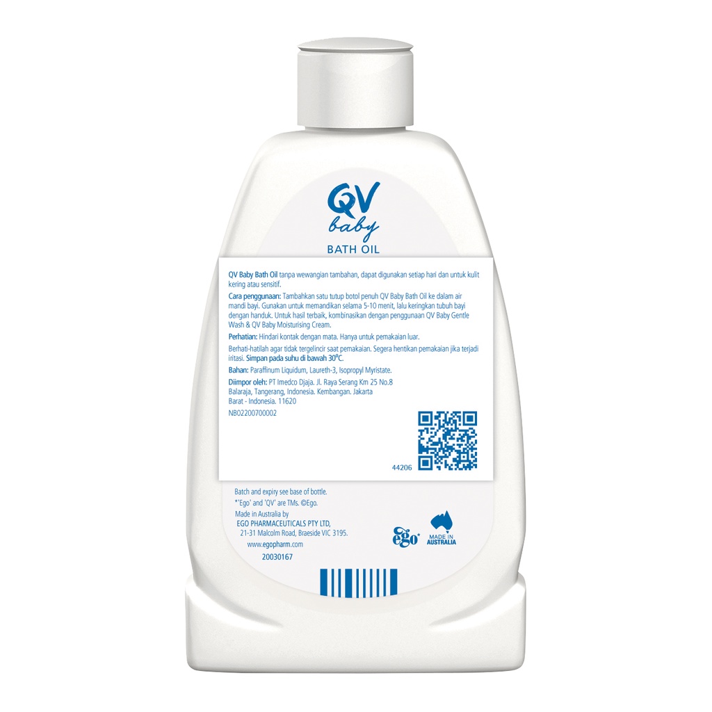 QV BABY BATH OIL 250ML 250 ML EGO BPOM