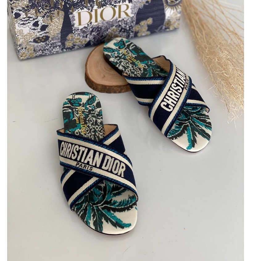 SANDAL WANITA DS013 COCONUT BLUE FLAT SANDALS PREMIUM IMPORT