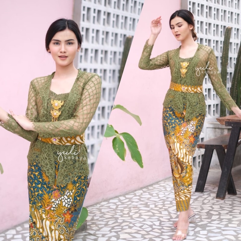 Set Kebaya Bali Kutubaru Semi Italy Norvina Premium | Yuli Kebayabali