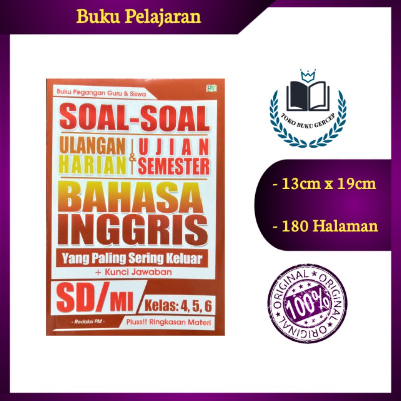 Buku Soal-Soal Ulangan Harian Dan Ujian Semester Bahasa Inggris SD/MI Kelas 4 5 6