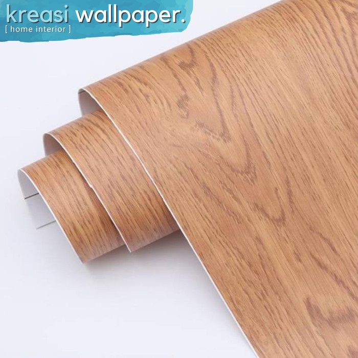 Sticker Decosheet PVC Pelapis Meja Furniture HPL Kayu Muda Triplek - Coklat