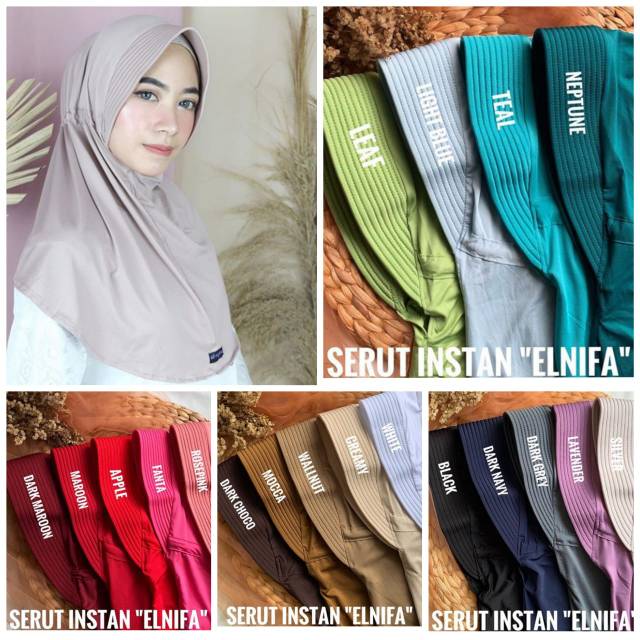 Hijab serut Polos ORI Elnifa