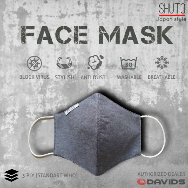 Masker Kain Oxford Duckbill 3 Lapis Ply Premium Shuto