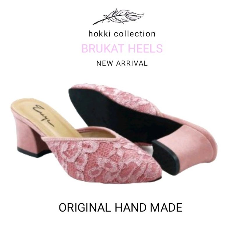 Brokat Heels Wanita Hak Tinggi 5 cm Sepatu Sandal Pesta Premium