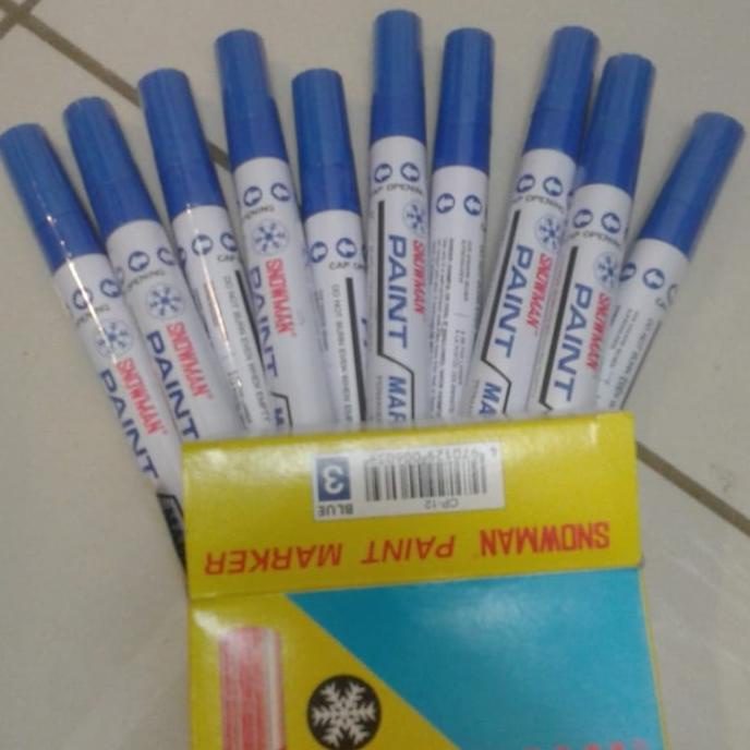 

spidol permanent paint marker snowman blue isi(12)