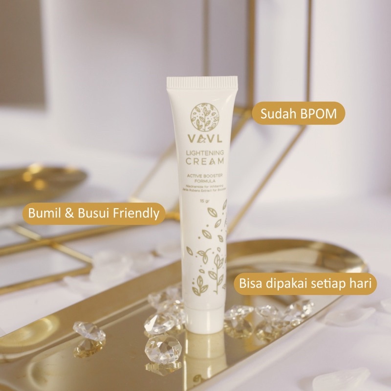 VAVL BEAUTE Lightening Cream 15gr BPOM - Krim Ketiak, Krim lipatan hitam, Krim Pencerah Ketiak