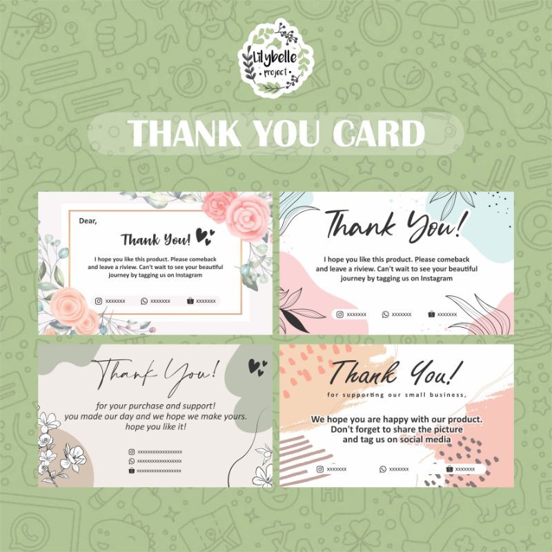 

Thank You Card Olshop / Thanks Card Olshop Custom / Kartu Ucapan Terimakasih Custom