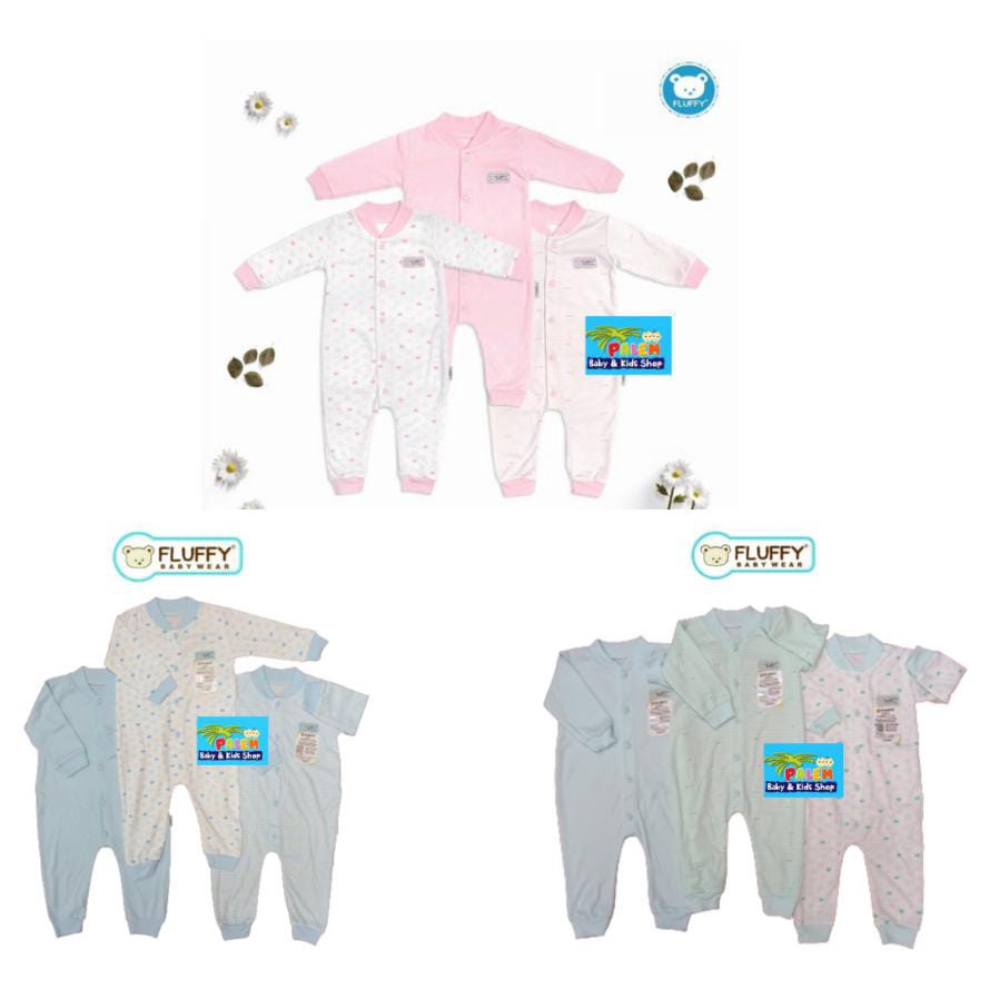 3 Pcs Jumper Panjang Fluffy Sleepsuit Bayi Baju Kodok Buka Kaki S,M,L