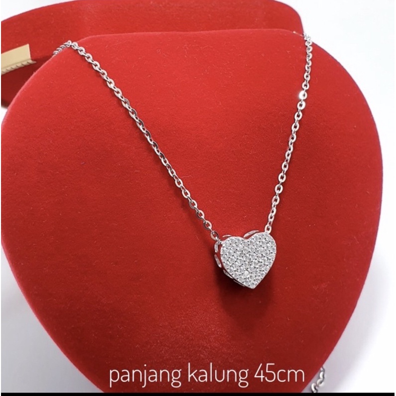 Kalung liontin love kalung cewek perak liontin love perak 925 lapis emas putih