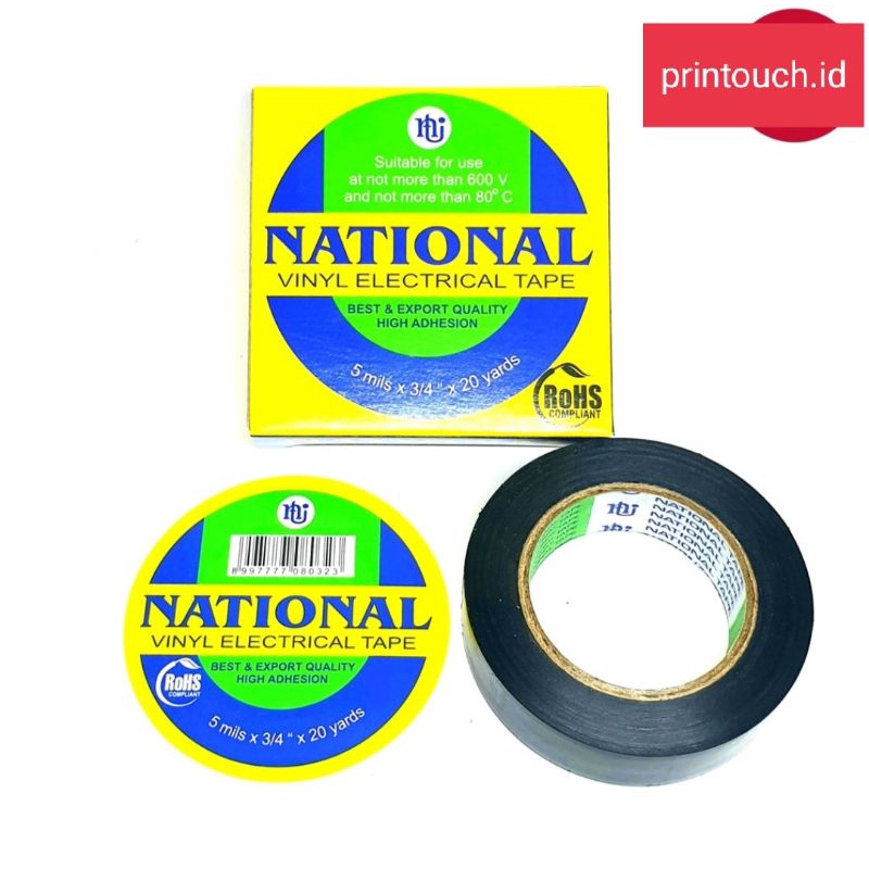 

Isolasi/Solatip Listrik/Electrical/Kabel NATIONAL 5 Milsx3/4"x20 Yard