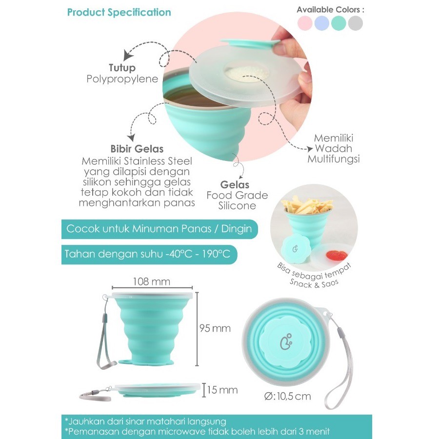 Bqlo Foldable Silicone Cup Gelas Silikon BabyQlo