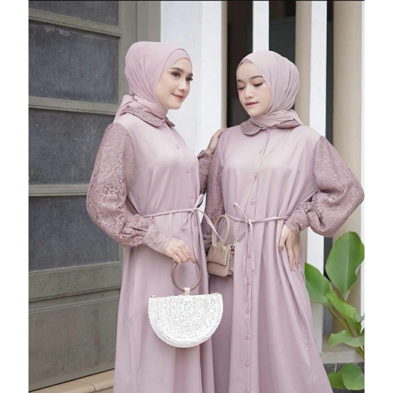 azkia abaya dress locana BLUSH