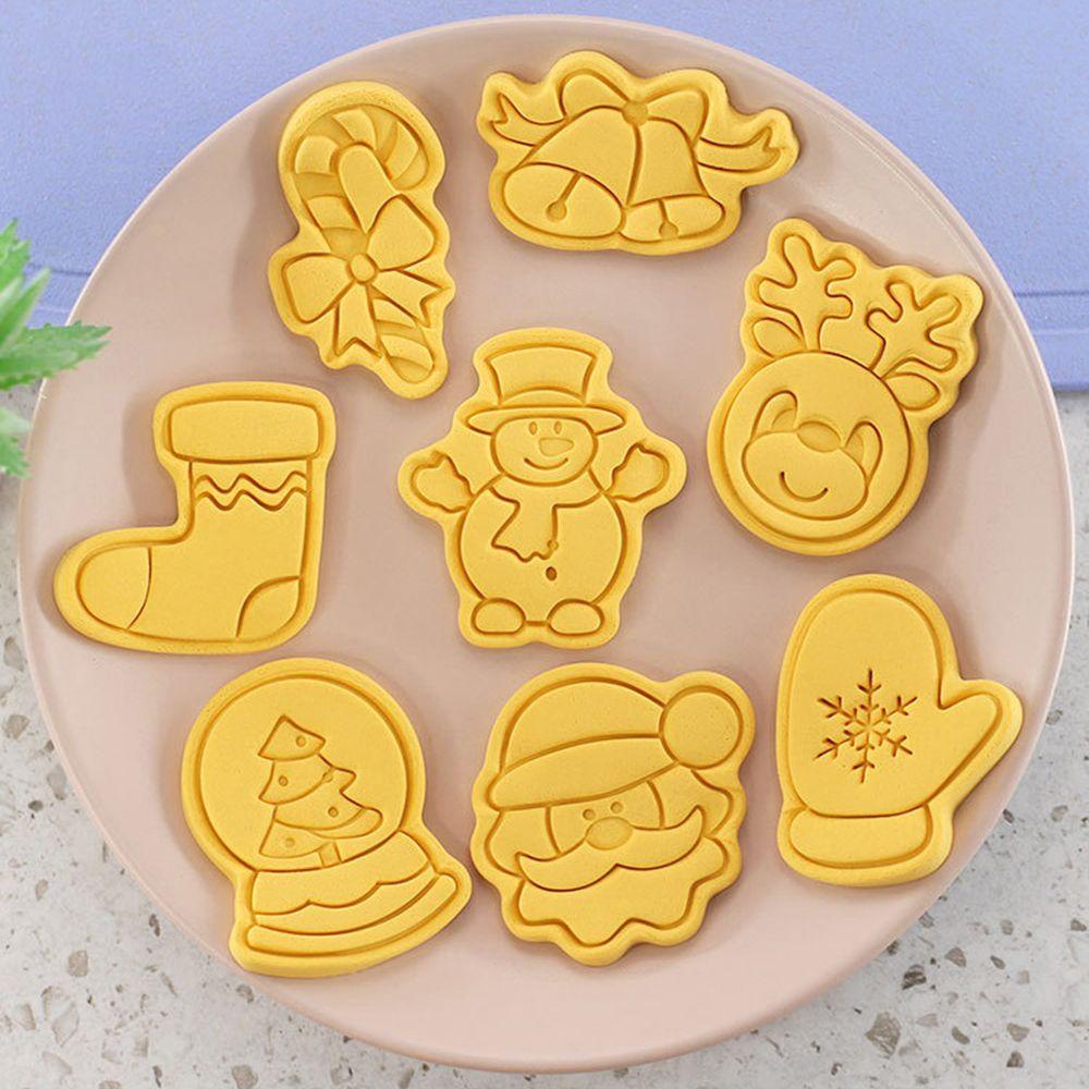 Solighter Cookie Cutters Decor Kits 3D Bakeware Cookie Stamp Kartun Pressable Baking Tools