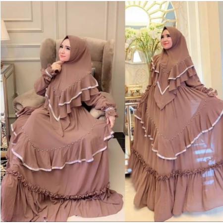 syari NIRMALA gamis syari PEREMPUAN terbaru kekinian mewah bordir Bunga 2021 humaira promo murah