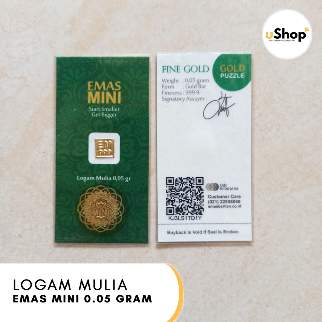 Emas Mini Logam Mulia 0.05 gram MiniGold