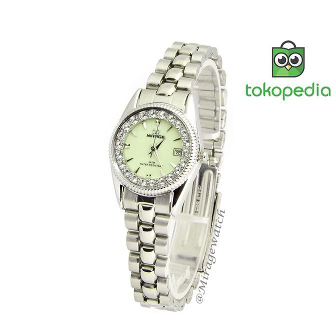 Jam tangan Wanita Mirage Permata Original Silver Rx 1580L pR