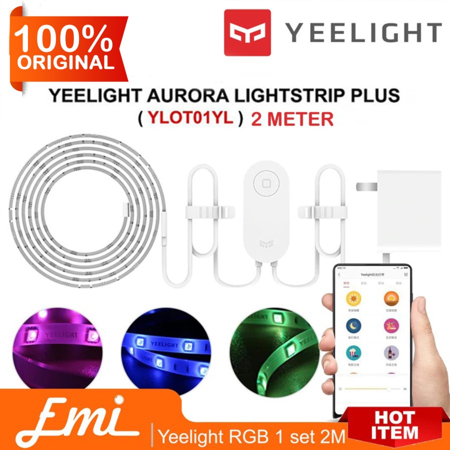 Yeelight Smart Lampu Strip 2 Meter RGB Light Strip Extendable YLDD04YL - Utama 2Meter