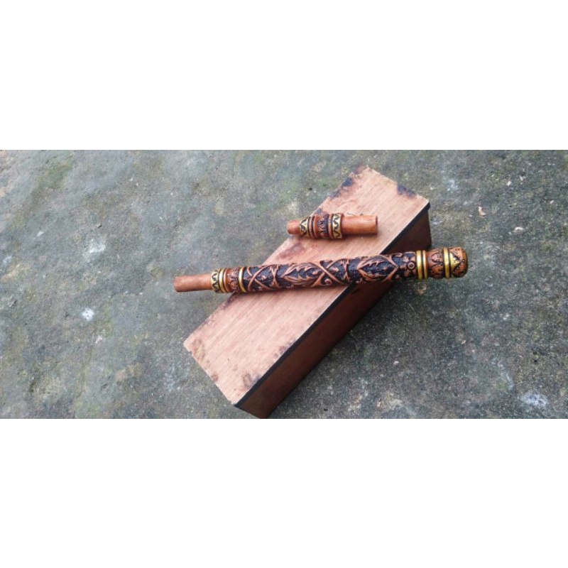 gagang pancing ukiran motif Pakis