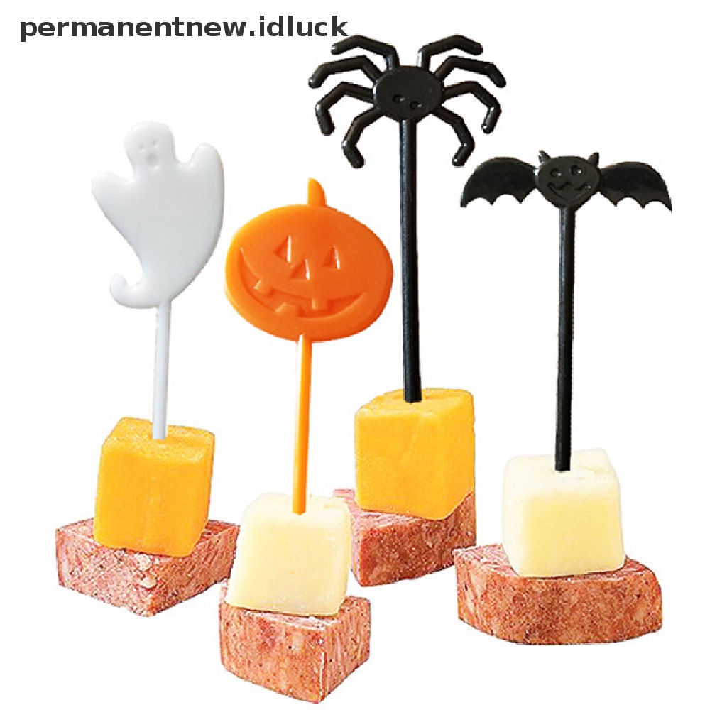 Garpu Buah / Kue / Dessert Mini Desain Kartun Halloween Untuk Dekorasi Pesta