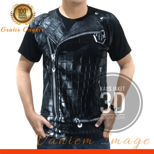 JUAL KAOS PRIA MOTIF JAKET 3D TERBARU