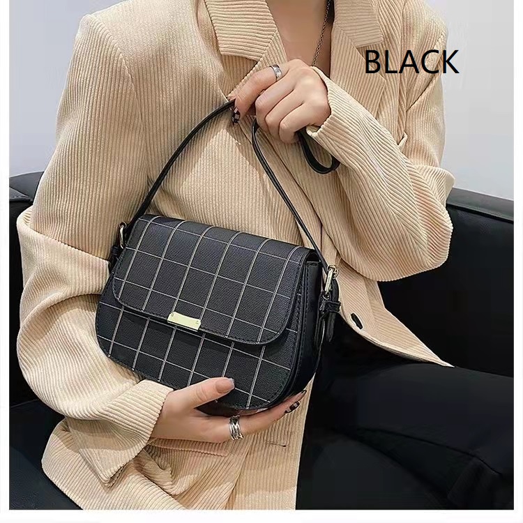 BJ64001 - BEIGE/BLACK/BROWN - TAS SLEMPANG WANITA FASHION IMPORT MODIS ELEGAN TERMURAH TERLARIS TERBARU BAGSTORE JAKARTA TAS BATAM ZC4001