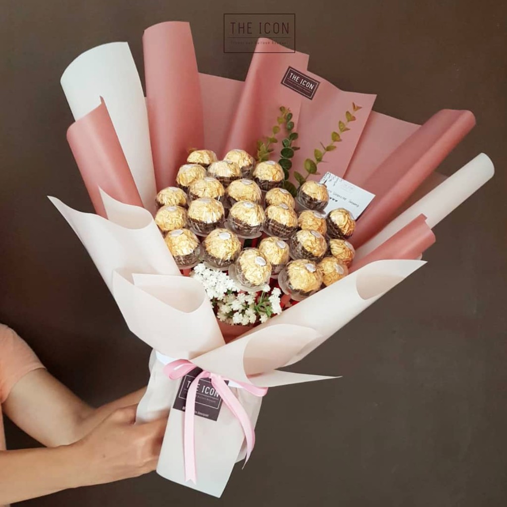 Buket Coklat Ferrero Rocher 24pcs | Ferrero Rocher Bouquet | Buket Valentine Bekasi