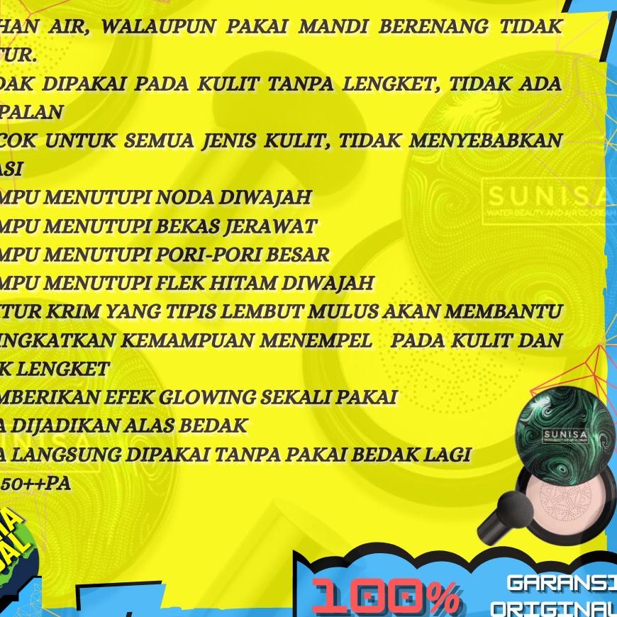 ☊ [] Bedak Padat Foundation Anti Air Waterproof Sunisa Cushion Waterproof Mushroom Original Wajah Gl