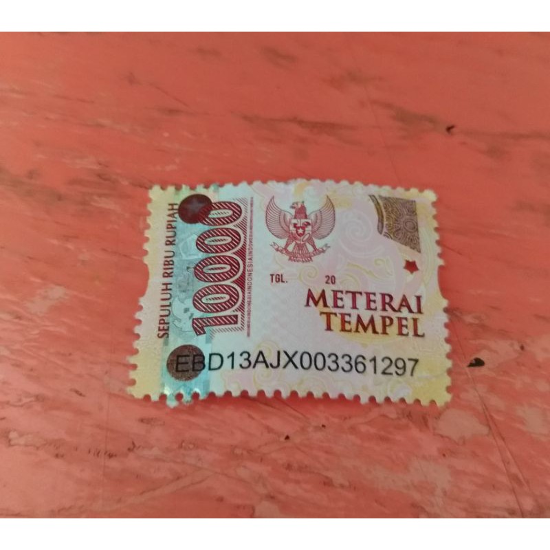 Materai Meterai Tempel 10000 1 Lembar Isi 50/Stamp Pos