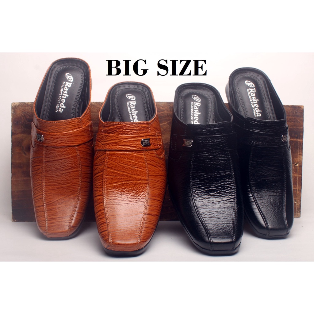 Sepatu Sandal Selop  Pria Kulit Asli Rasheda  VL 10  Tutong Bustong Big Size