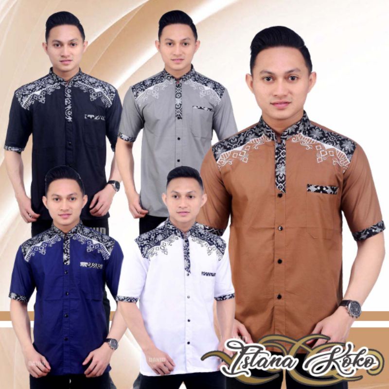 Baju Pendek Koko Hits KOMBINASI KOKO MOTIF BAHU RENDA
