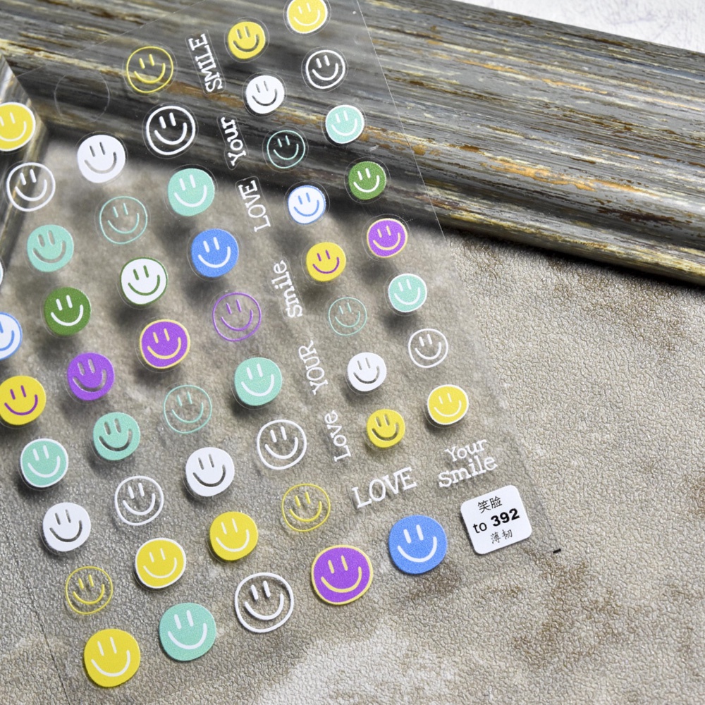 1 Lembar Stiker Kuku 3D Motif Pelangi / Awan Transfer Air Untuk Dekorasi Manicure / Nail Art