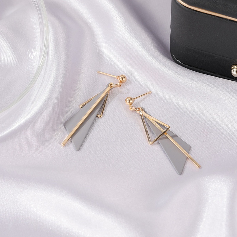 Unique Earrings Geometric Tassel Triangle Drop Earrings For Women Earing Jewelry Wild Earings Korean Earrings