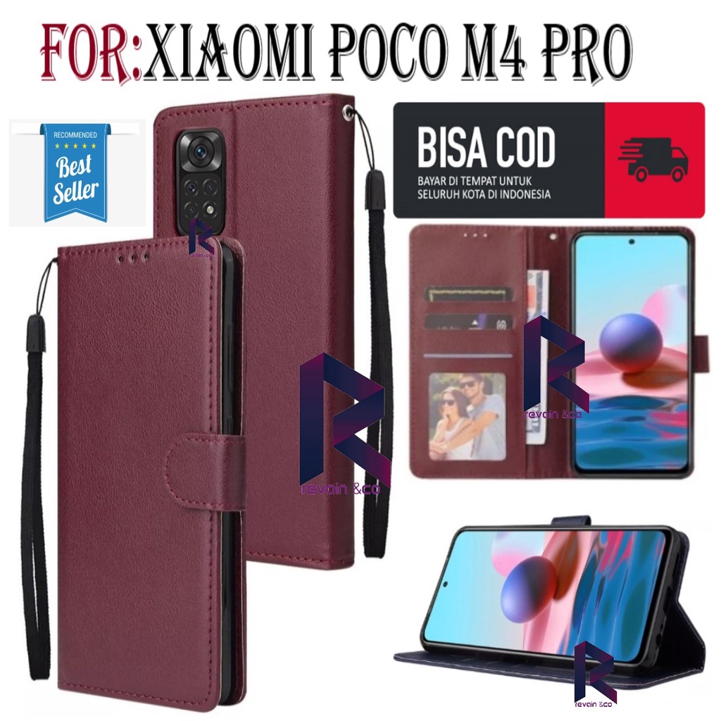 FLIP COVER XIAOMI POCO M4 PRO CASING FLIP WALLET LEATHER KULIT PREMIUM SARUNG BUKA TUTUP FLIP CASE XIAOMI POCO M4 PRO