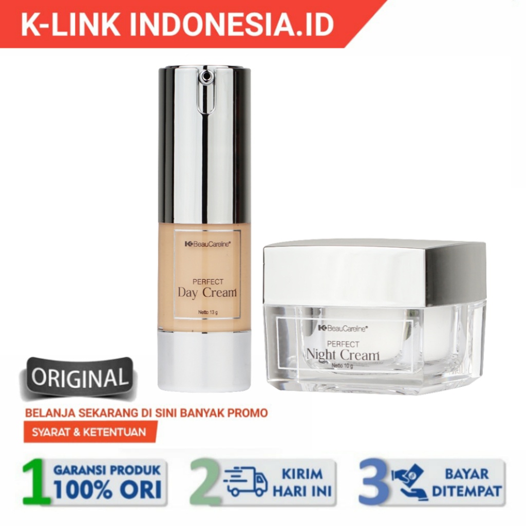 K-perfect beaucarline day cream night cream pepembab wajah original k link
