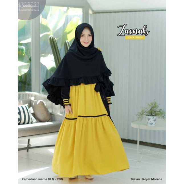 Zaenab Dress Set By Saima Hijab ORI||Gamis Syar'i