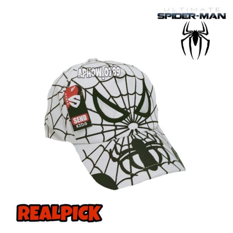 Topi anak laki-laki karakter spiderman bordir - topi anak